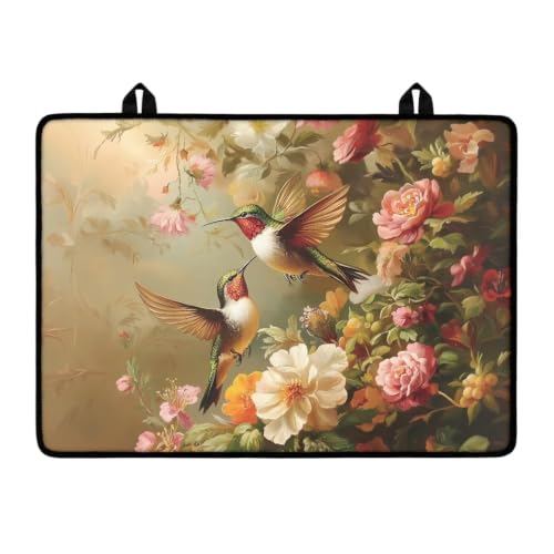 Image of Glass Ceramic Top Stove Cover for Electric Stove Anti-Scratch Cooktop Cover Flat Stove Top Mat Kitchen Decor Accessories, 29 x 21 Inch, Hummingbird Floral
