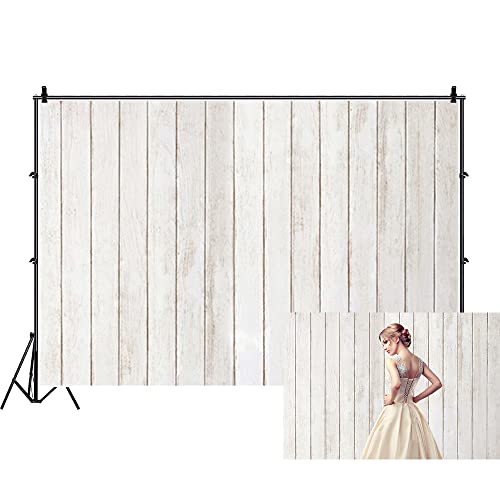 Toile de fond vintage en bois polyester Renaiss blanc et gris pour studio photo 2,1x1,5m
