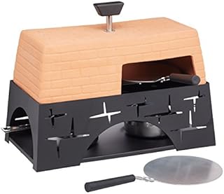 Artesà Table Top Pizza Oven in Gift Box, For Mini Pizzas and Garlic Breads, 28 x 15 x 22cm, Terracotta and Metal