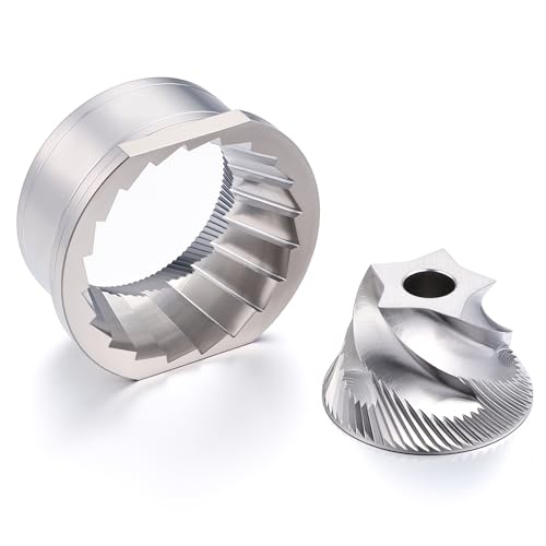 Conical Grinder Upper Lower Burrs Compatible with Breville Sage Barista Express Impress Espresso Touch Coffee Machines BES870/875/876/878/880/860 BCG820-5 star (Stainless steel)