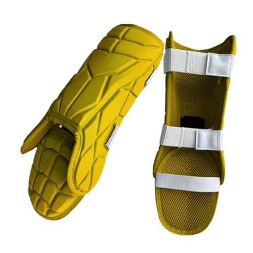 harayaa Espinilleras para Béisbol Y Softbol, Protección para Piernas en Entrenamiento Juvenil, Amarillo