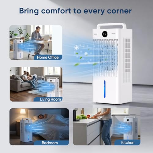 Ashihoti Official Portable Air Conditioners, 3-IN-1 Swamp Cooler, Evaporative Air Cooler, 6 Speeds & 3 Modes, 3-Gal Tank for Cooling, 16 FT/S Remote and Touch Control for Indoors Use by Ashihoti Official - Image 3