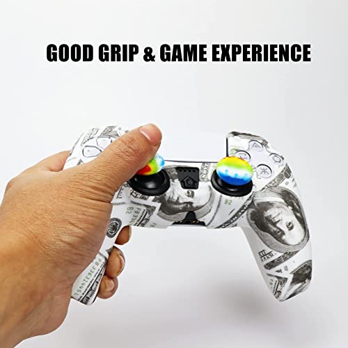 Image of Skin for Xbox Series S /X Ps4 Ps5 Controller, 1pc Anti-Slip Shell Cover Case with 10 Joystick Grips for Playsation 5 Controller Wireless Gamepad (PS5 Controller #16)