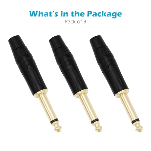 Fancasee 3-Pack Conector Jack Mono 6.35mm miniatura 4