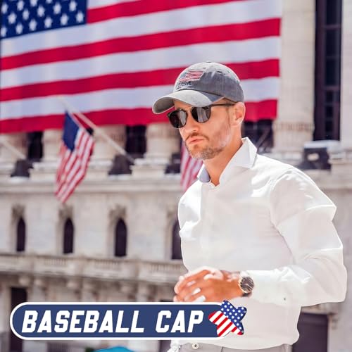 Image of Geyoga 4 Pack USA Flag Baseball Cap Washed