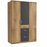 schrankwand mit kleiderschrank und schreibtisch SCHNELL und EINFACH AUFGEBAUT: Auspacken - dank optimaler Passgenauigkeit und Vorbohrungen einfach aufzubauen - fertig! Höhe: 199 cm, Tiefe: 58 cm, Breite: 1,35Meter