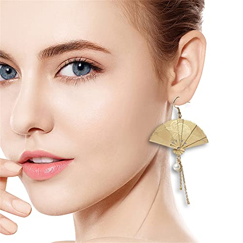 Asymmetric Fan Earrings, Sector Drop Earrings, Small Fan Dangle Earrings Cute Retro Ethnic Pretty Stud Earrings4