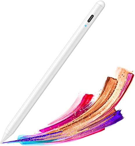 Mixoo Stift für iPad mit Palm Rejection, Neigung zum Schattieren, Active Touch Pen Kompatibel mit (2018-2021) Apple iPad/iPad Pro/iPad Pro 11"/iPad Mini/iPad Air (Weiß) Cover