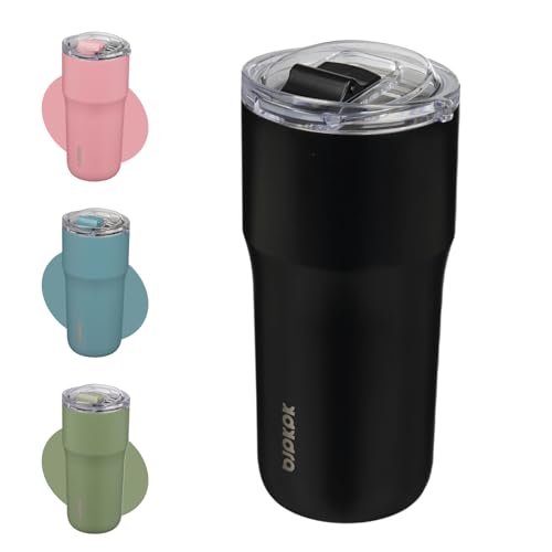 Image of BJPKPK 20oz Spill Proof Coffee Tumbler, Insulated Stainless Steel Cup | Double Wall Vacuum, Leakproof Lid, Keeps Hot /Cold /Iced, BPA Free, Dishwasher Safe, Cupholder, Travel, Black