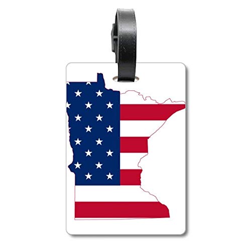 Étiquette d'identification pour valise Minnesota avec motif carte des USA