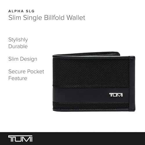 TUMI - Alpha Slim Single Billfold - Men's Ballistic Nylon Wallet - Hidden Card Pocket - Black2