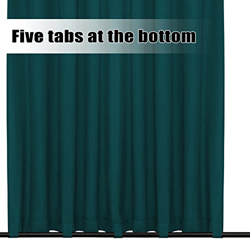 Image of Easy-Going Outdoor Curtains for Patio 1 Panel, 110x96 inch, Teal | Waterproof, Windproof, Weatherproof Privacy Outdoor Curtains for Cabanas Porches and Pergolas, Grommet Top and Tab Bottom