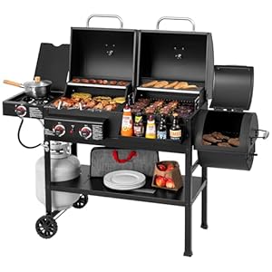 2-Burner Gas and Charcoal Combo Gri...
