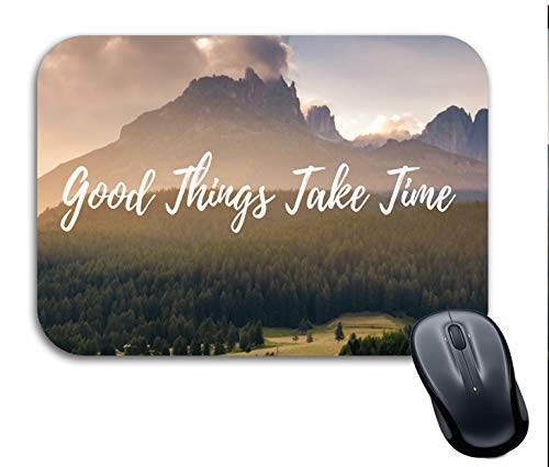 Image of Anti-Skid Mathematics Board Designer Gaming Mouse Pad for Laptops Desktop PC Gaming Wireless Mouse for Girls and Boys ((Good Things Take Time) 2)