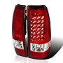 SPEC-D TUNING Red Clear Lens LED Tail Lights Compatible with 1999-2002 Chevy Silverado 1500/1500HD/2500/2500HD , Sierra Models Left + Right Pair Assembly