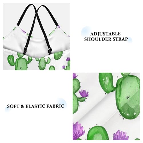 Yuiboo Girl's Swimsuit 1 Piecing Toddler Bathing Suit Girl Girls Swim Suit Girls' Swimwear Watercolor Cactuses Flower3