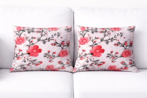 Image of Skyla 7D Bedsheet Double Bed Super King Size with 2 Pillow Covers | Size 108 x 108 Inch | 260 TC Cotton Floral Breathable | Super Soft Printed Bedsheet (Floral Vines)