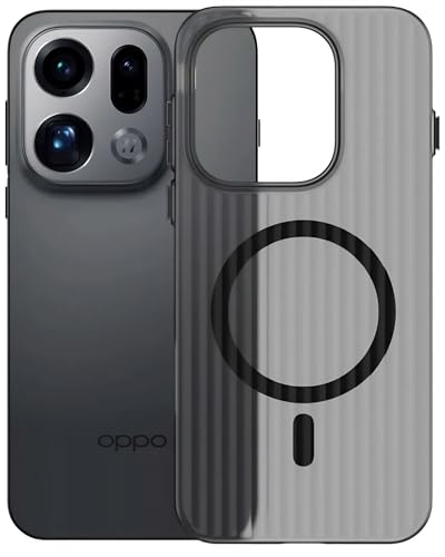 Image of Kapa Wave Magnetic Frosted Grip Back Cover for Oppo Find X9 | [MagSafe Compatible] Wireless Charging, Slim, Metal Buttons Matte Finish Back Case (Grey)