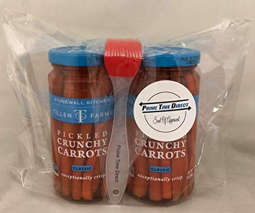Tillen Farms Pickled Crunchy Carrots, 12 Ounce (2 Pack) with PrimeTime Direct Silicone Basting Brush in a PTD Sealed Bag - Thumbnail 2