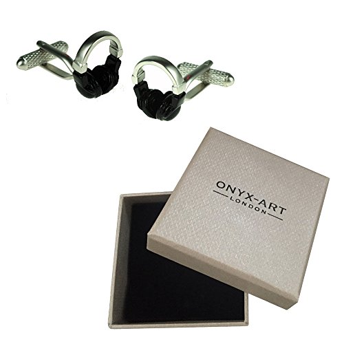 Preisvergleich Produktbild Manschettenknöpfe DJ Kopfhörer Musiker Deluxe Geschenkbox