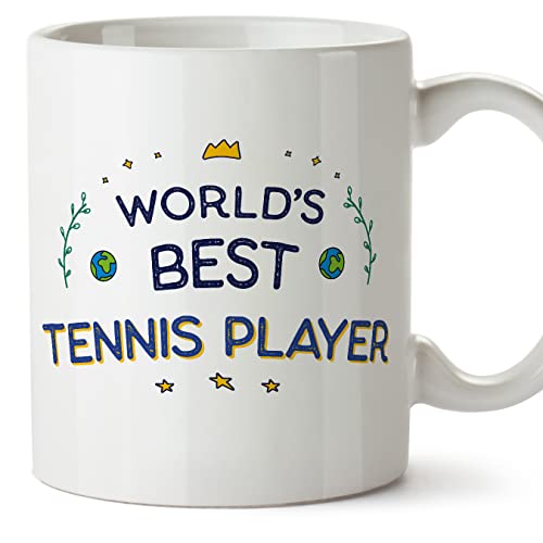 Mugffins Tazza in ceramica per TENNISTA - 11 oz / 350 ml - In inglese - World's Best - Idea regalo per compleanno, anniversario, natale, laurea