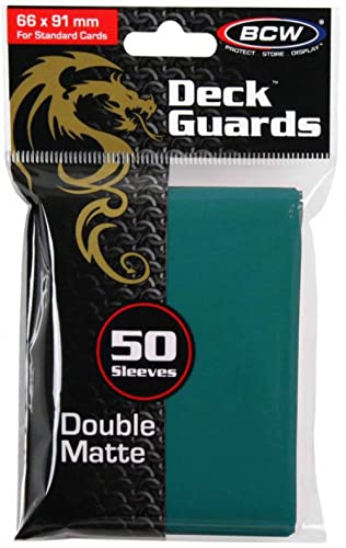Teal Double Matte Deck Guards Holder with 50 Sleeves