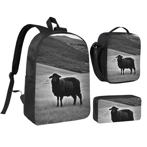 Sac à dos imprimé mouton 43 cm avec boîte à déjeuner isotherme