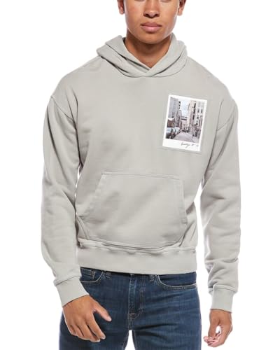 Helmut Lang Mens Postcard Hoodie, M, Gray