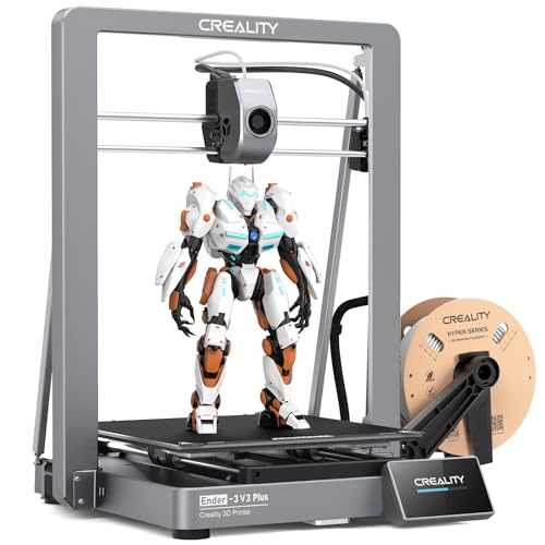 Creality Ender 3 V3 Plus Imprimante 3D, Haute Vitesse de 600mm/s, Mise Ã  Niveau Automatique, Extrudeuse Directe, Buse Tri-mÃ©tal Ã  Ã©change Rapide, Grande Taille d'impression 300x300x330mm