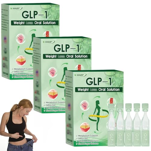 HHVB GLP-1 Weight Loss Oral Solution, Natural Advanced Body Care Liquids Drop, GLP-1 Supplement Drops for Women and Men, Promote Intestinal Digestion (3 Box)