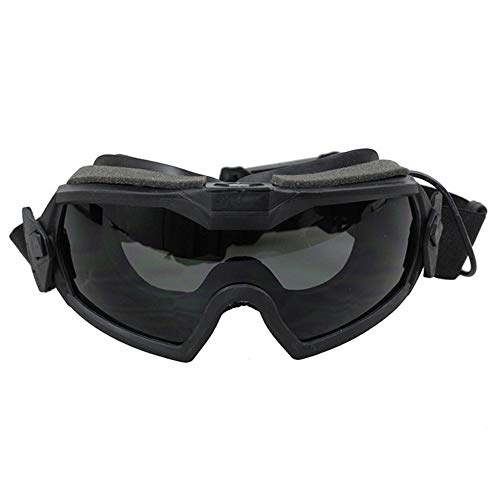 Taktische Schutzbrille LPG01BK12-2R Sportbrille mit Entnebelung Ventilator für Outdoor Jagd Skifahren (schwarz)