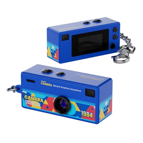 Cámara digital mini vintage estilo 1984 azul miniatura 1