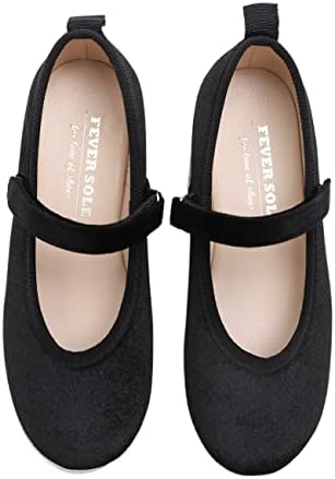 FEVERSOLE 여아용 귀여운 드레스 메리 제인 슈즈 부드러운 파티 홀리데이 발레 플랫 — 사진 2
