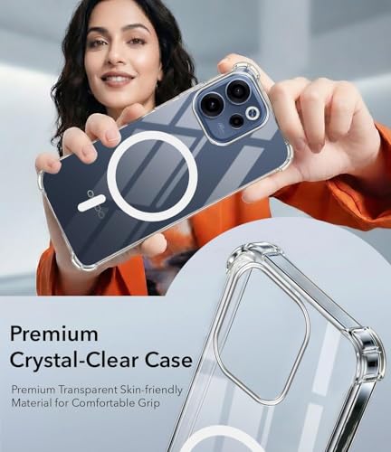 Image of Jkobi Shockproof Crystal-Clear Back Cover Case for Oppo Reno 15c (Magsafe Wireless Support | Drop & Camera Protection | Hard Polycarbonate)