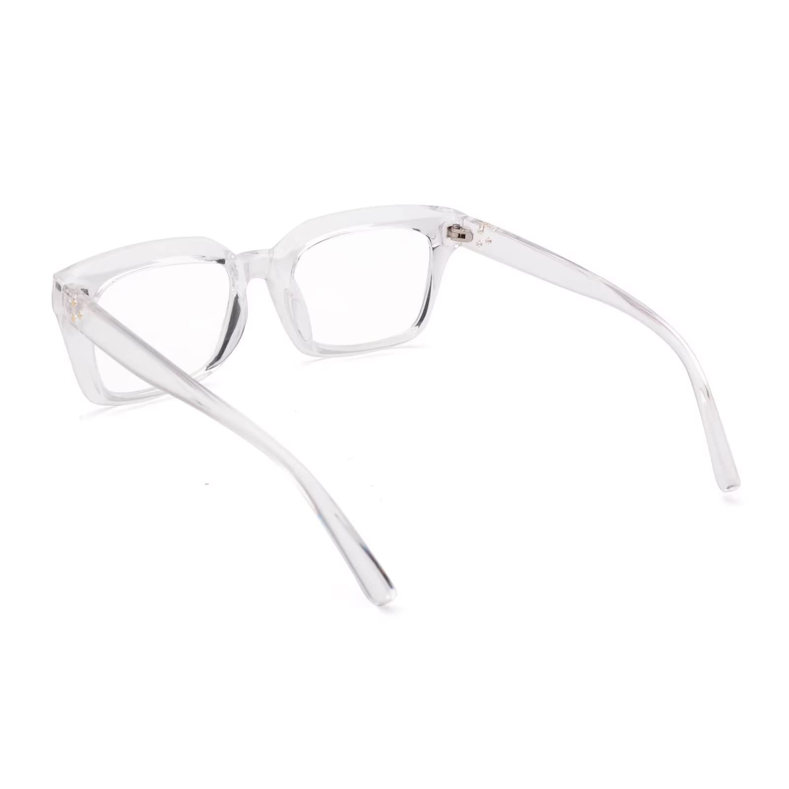 Amorays Occhiali da Lettura Oversize Square Frame Vintage con Anti Luce Blu Lenti Occhiali Presbiopia Lettori per Donna Uomo 6561(Trasparente,+1.00)