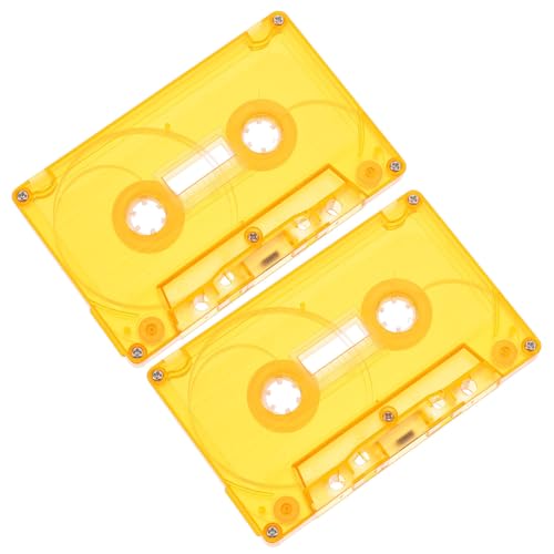 HEMOTON Boîtes de Rangement pour Protection et Stockage à Domicile pour Cassettes Audio Vierges en Plastique Rigide Orange, Organiseur de Cassettes Rétro Vintage, Lot de 2