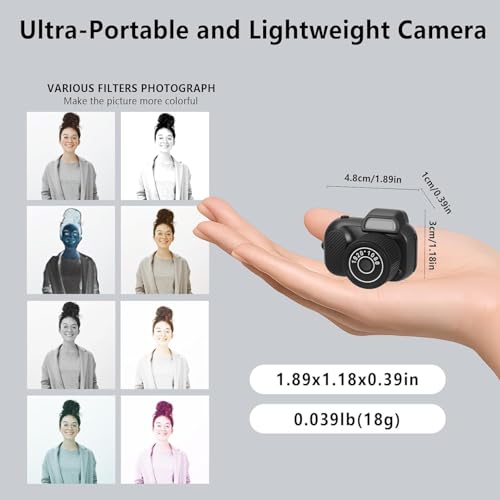 Image of Mini Digital 128 GB Camera, Spot Shooting, Compact, Small, LCD Display, Card, Monorreflexes, Portable Video Recorder, Operation, Keychain, Memory, Photography, Vlogging (CAM15)