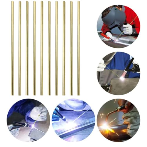 Image of 10PCS 1 /4 inch Solid Round Brass Rod Lathe Bar Stock Kit for DIY Craft Tool, 6.35mm / 1 /4 inch in Diameter 12 inch in Length