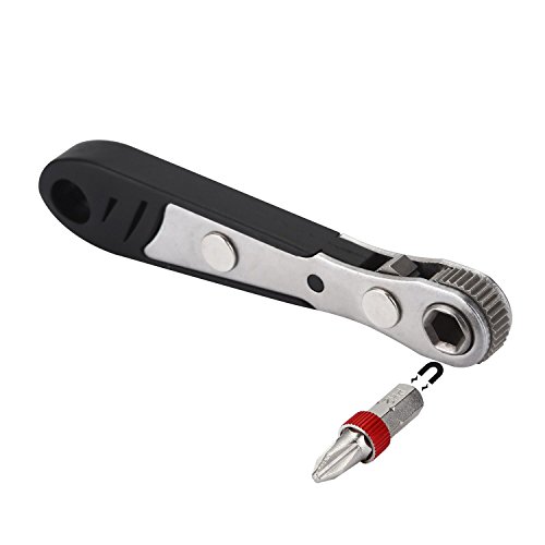 Gazeer 19pcs S2 Micro Ratchet Wrench Screwdriver Bit Set with Phillips,Slotted,Hexagon and Torx 1/4