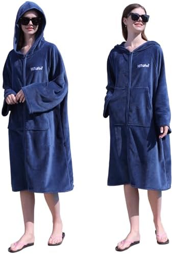 Hiturbo Soft Fleece Hooded Beach Towel: Oversized Plush Surf Poncho — view 2