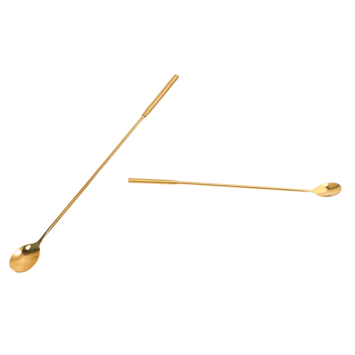 OFFSCH Reusable Long Handle Ice Spoon for Milk Tea Iced Coffee Cocktail Dessert Stainless Steel Spoon