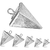 Lead Pyramid Fishing Weights,1-6oz Surf Fishing Sinker for Saltwater Freshwater(4oz-4pcs)