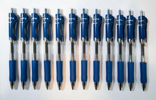 Bolígrafos de Gel K35, tinta azul marino, punta fina 0.5mm, retráctiles, pack 12