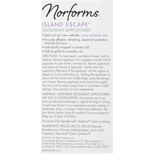 Image of Norforms Suppositories Island Escape 12 Each (Pack of 10)