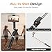 Sensyne Selfie Stick for Phone, Extendable Travel Tripod with Detachable Remote for Photography, Selfies, Compatible with All Cell Phones, Black