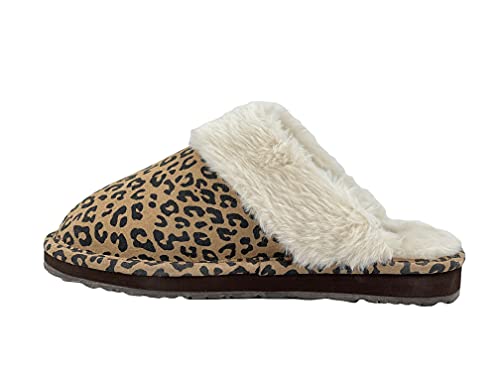 Image of Clarks Womens Open Back Suede Leather Comfort Clog Slipper JMS0583C - Plush Faux Fur Trim - Indoor Outdoor House Slippers For Women