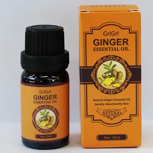 GrlGrl Ginger Essential Oil for Massage, 10ML – Natural Ginger Root Extract – Quickly Absorbed for Skin & Diffuser – Relaxing & Nourishing