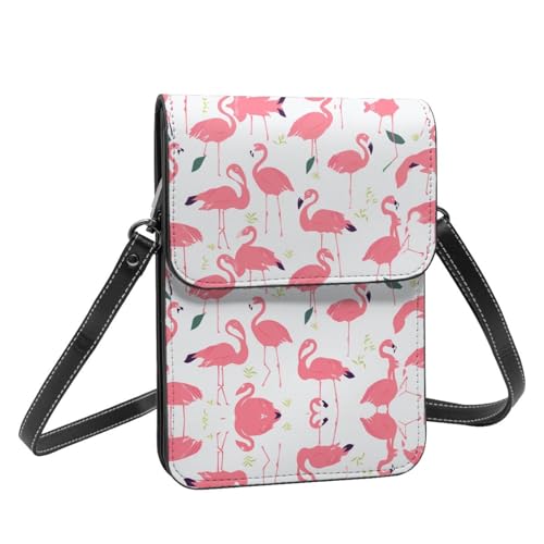Flamingo Pattern Print Small Cell Phone Purse Small Crossbody Bags Women Pu Leather Shoulder Bag Handbag2