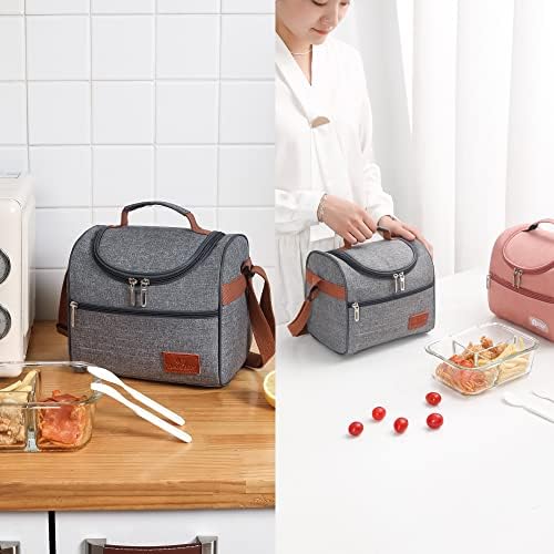 Lunch Bag for Women Men Adult 7L Small Insulated Water-Resistant Soft Cooler Bag with Adjustable Shoulder Strap Reusable Leakproof Tote Bag for Work Picnic School or Travel
