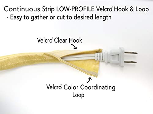 Image of Straw Tan Lamp Cord Cover Thin-Style Faux Silk 9 ft Long